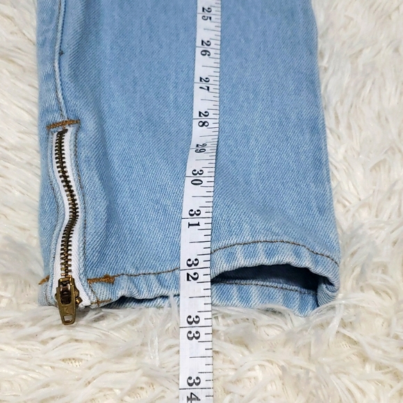 OBJECTS WITHOUT MEANING O-M Boy Boyfriend Boy Zip Cropped Jeans Size 29 - Picture 7 of 10